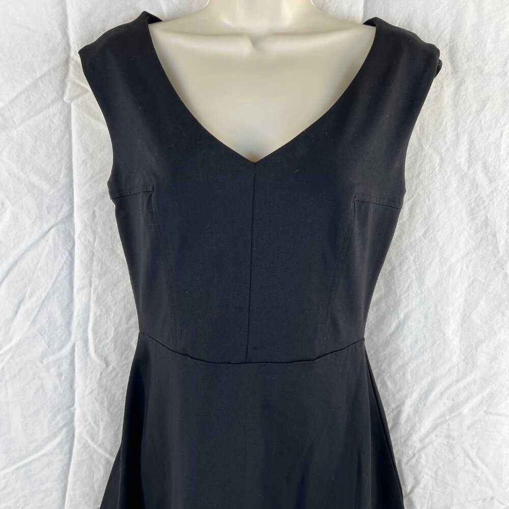 Cynthia Rowley Black Classic A-Line Sleeveless V-Neck Dress Womens Size 6 - Picture 3 of 12